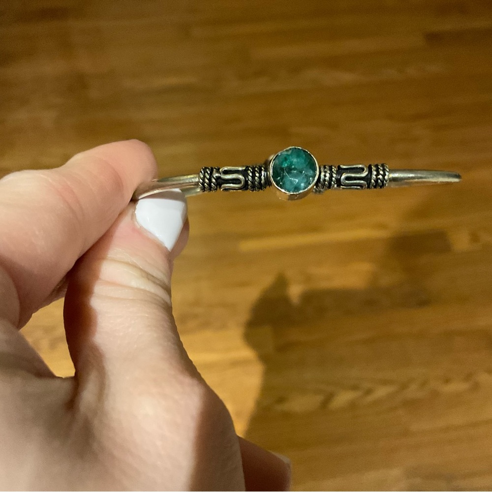 Silver clasp bracelet bangle-VINTAGE
